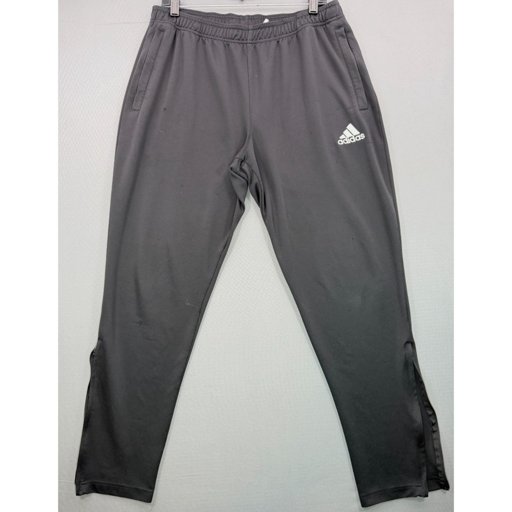 Adidas Climalite Track Pants Black Ankle Zipper Athletic Sweatpants | Men's XL